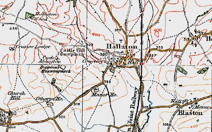 Old map of Hallaton in 1921