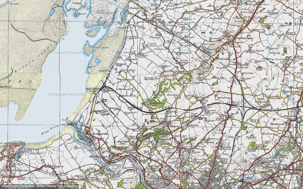 Old Map of Hallen, 1919 in 1919