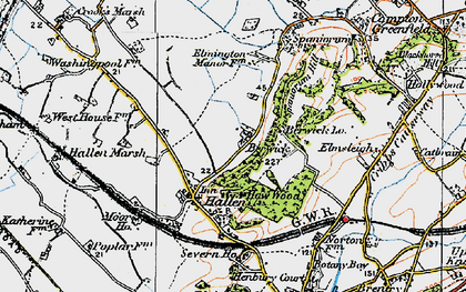 Old map of Hallen in 1919