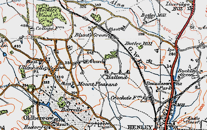 Old map of Hallend in 1919