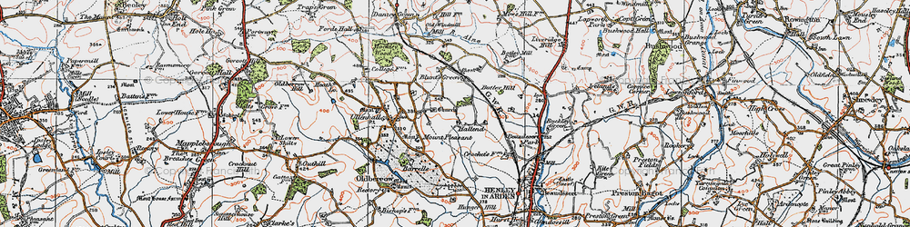 Old map of Hallend in 1919