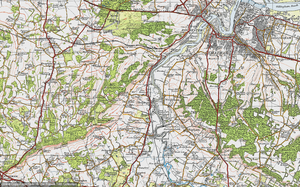 Old Map of Halling, 1920 in 1920