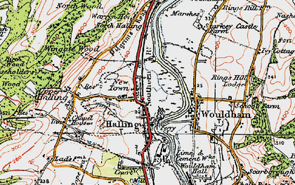 Old map of Halling in 1920