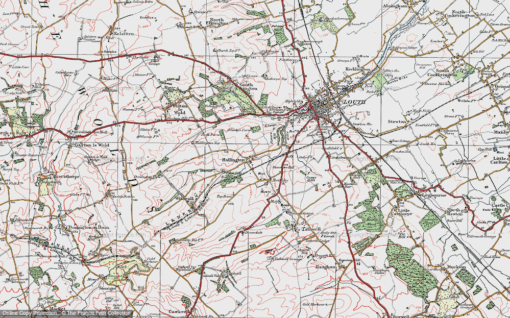 Old Map of Hallington, 1923 in 1923