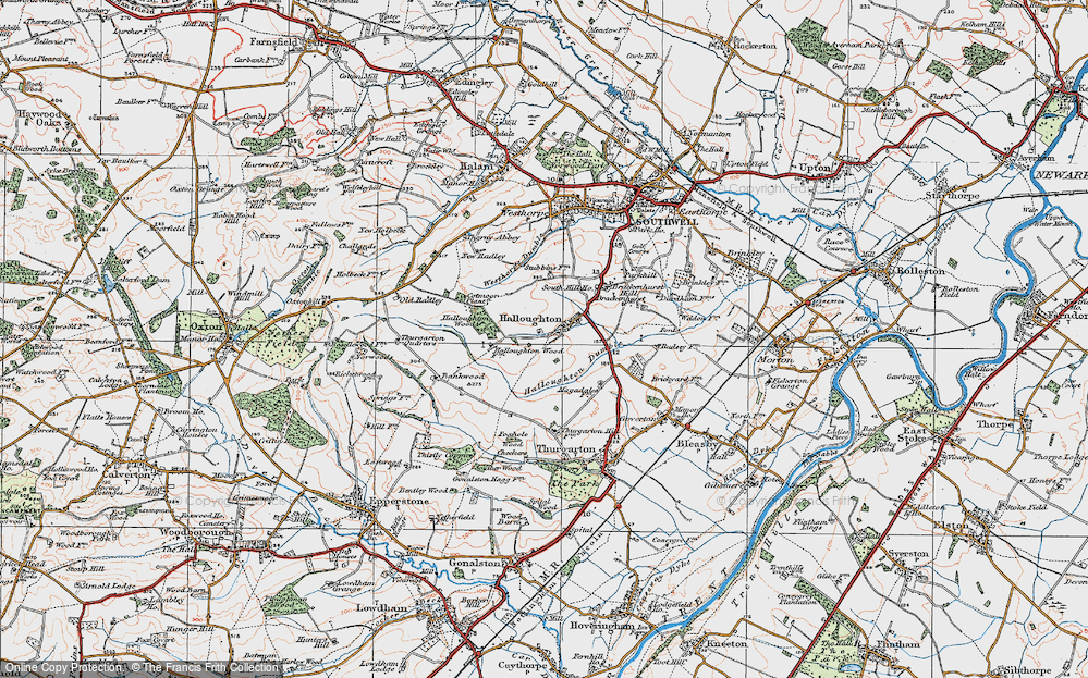 Old Map of Halloughton, 1921 in 1921