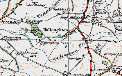 Old map of Halloughton in 1921