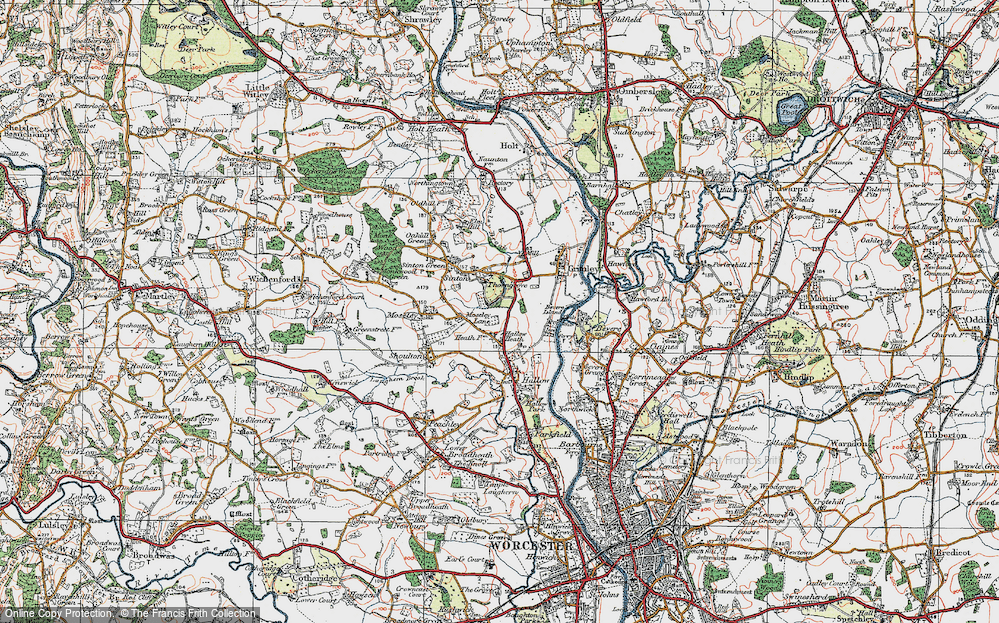 Old Map of Hallow Heath, 1920 in 1920