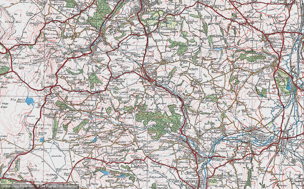 Old Map of Hallowes, 1923 in 1923