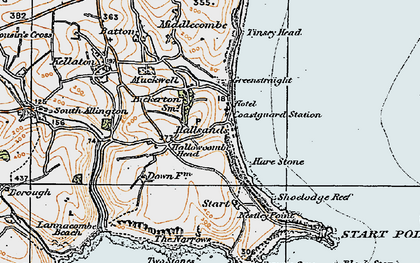 Old map of Hallsands in 1919