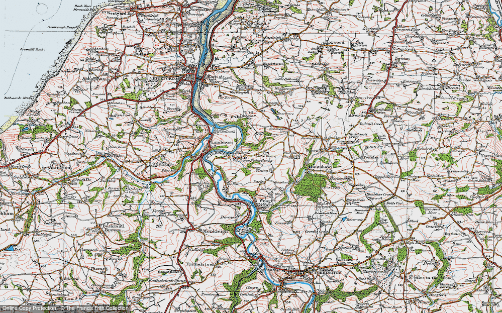 Old Map of Hallspill, 1919 in 1919