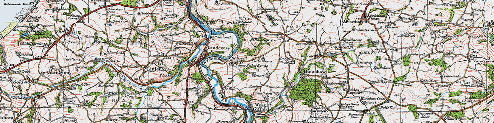 Old map of Hallspill in 1919