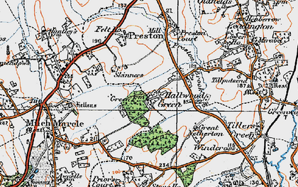 Old map of Hallwood Green in 1919