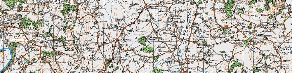 Old map of Hallwood Green in 1919