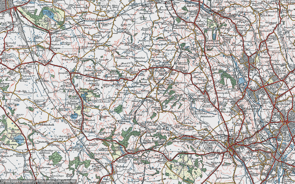 Old Map of Halmer End, 1921 in 1921