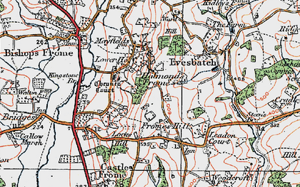 Old map of Halmond's Frome in 1920