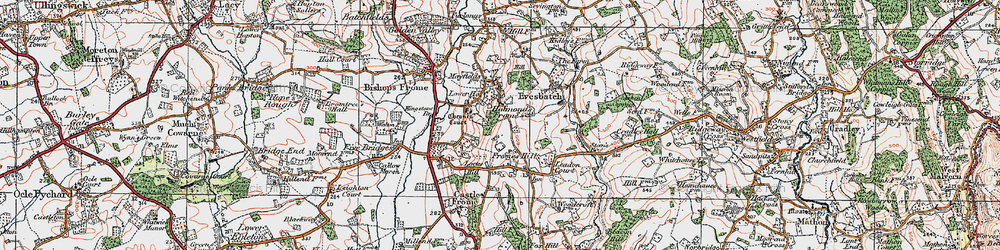 Old map of Halmond's Frome in 1920