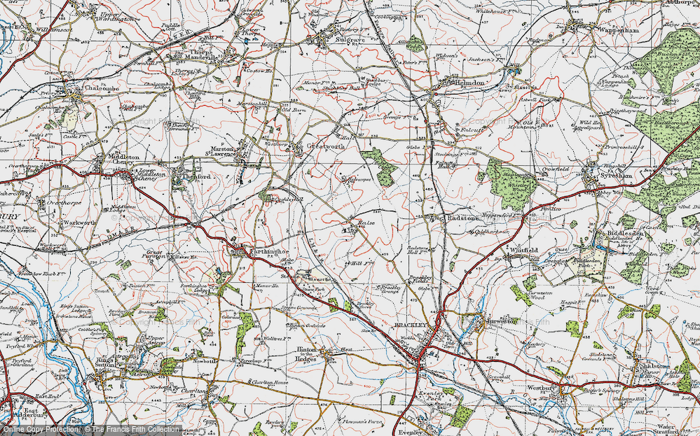 Old Map of Historic Map covering Steane in 1919