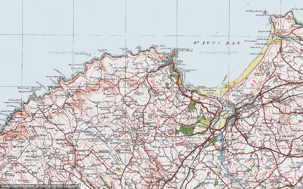Old Map of Halsetown, 1919 in 1919
