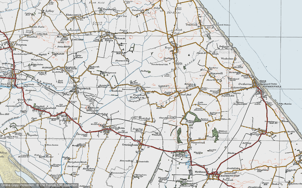 Old Map of Halsham, 1924 in 1924