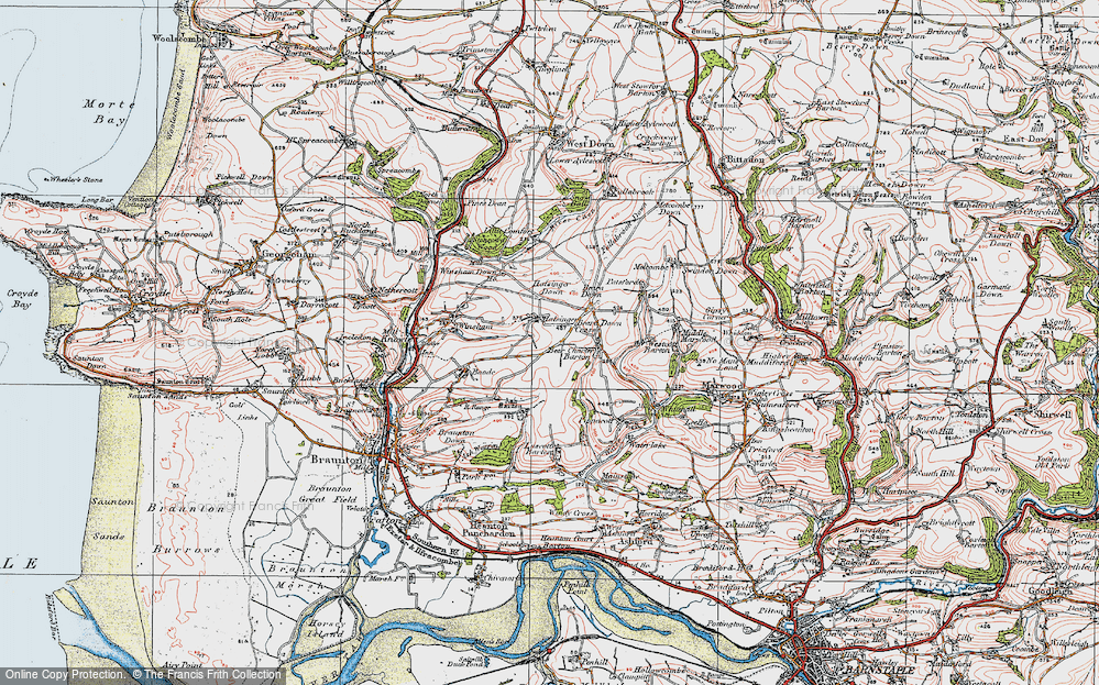 Old Map of Halsinger, 1919 in 1919