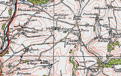 Old map of Halsinger in 1919
