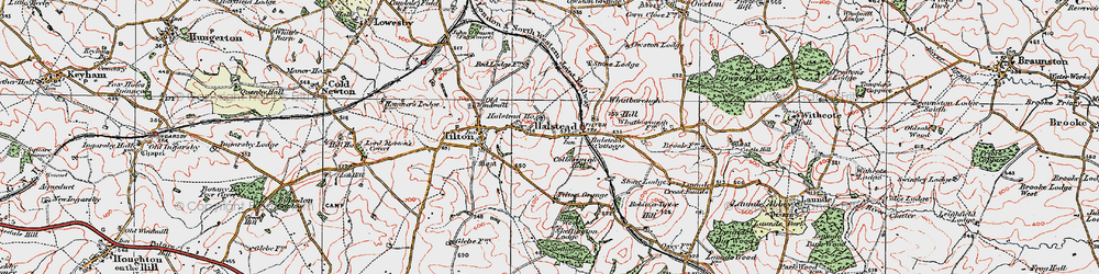 Old map of Tilton Wood in 1921