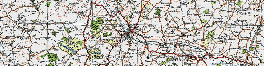 Old map of Halstead in 1921