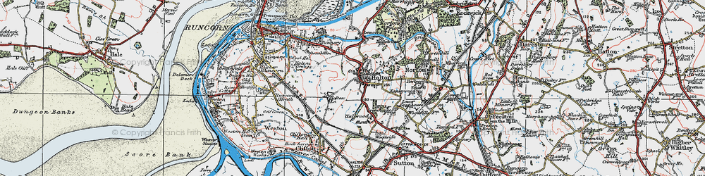 Old map of Halton in 1923
