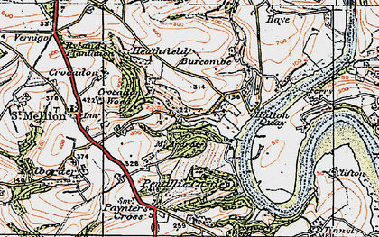 Old map of Halton Barton in 1919
