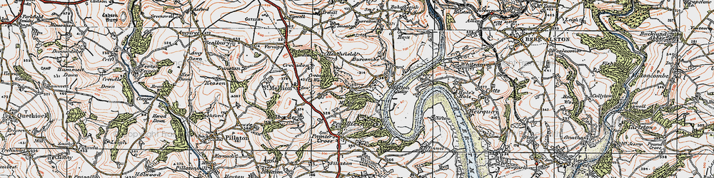 Old map of Halton Barton in 1919