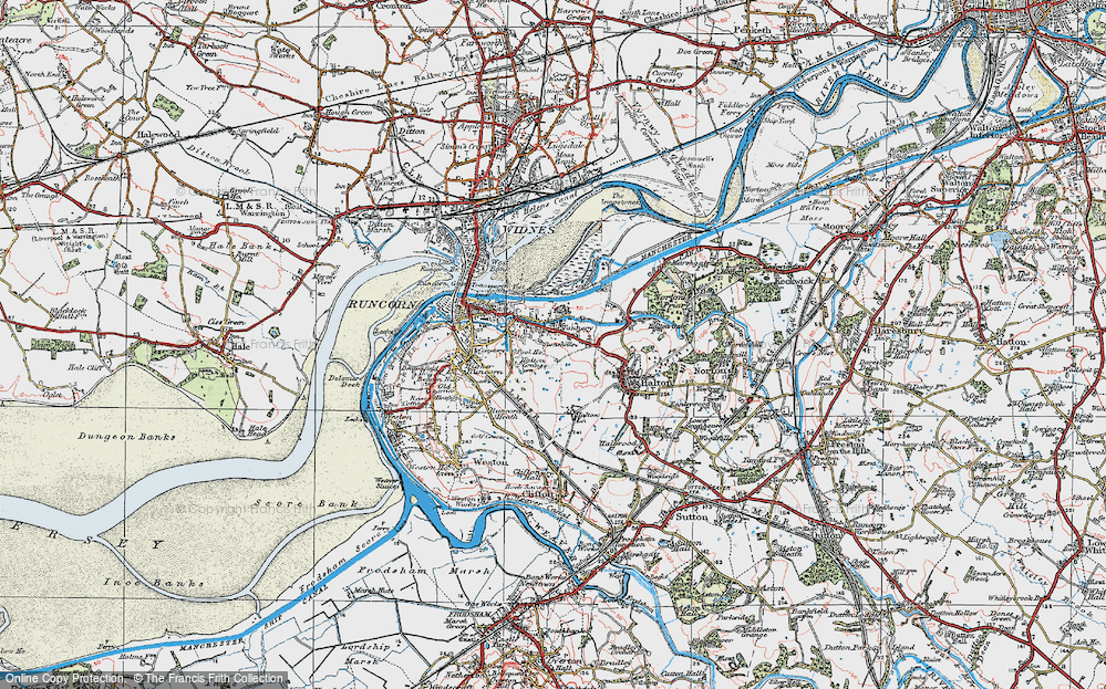 Old Map of Halton Brook, 1923 in 1923