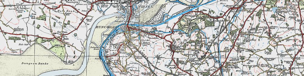 Old map of Halton Brook in 1923