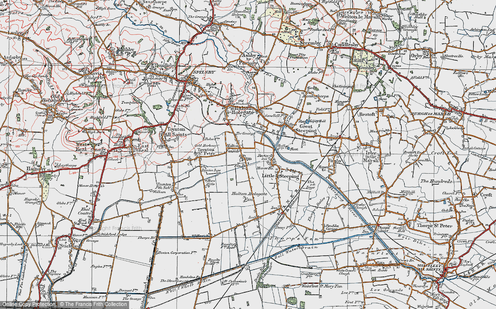 Old Map of Halton Fenside, 1923 in 1923