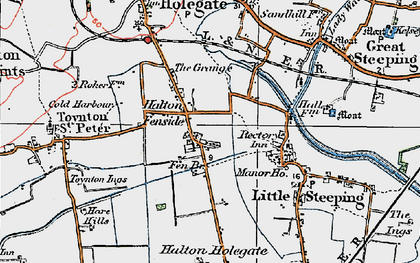 Old map of Halton Fenside in 1923