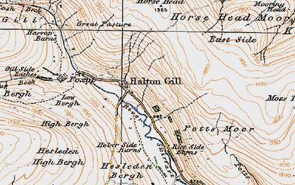Old map of Nether Hesleden in 1925