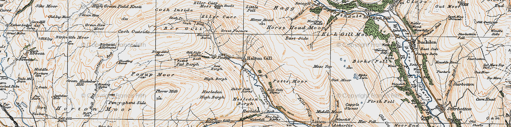Old map of Nether Hesleden in 1925