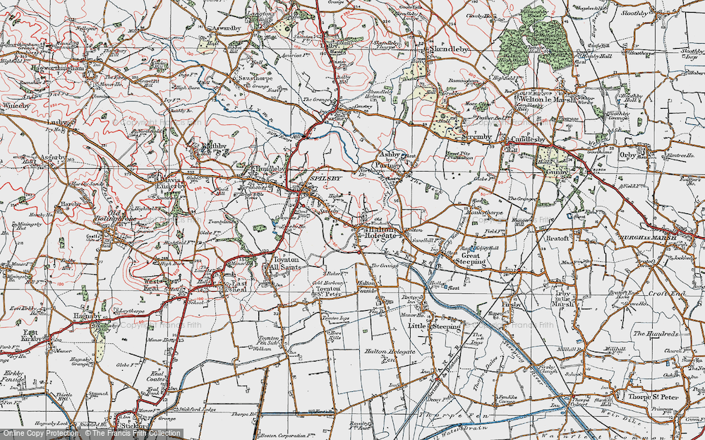 Old Map of Halton Holegate, 1923 in 1923
