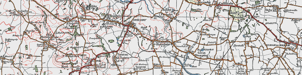 Old map of Halton Holegate in 1923