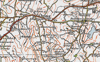 Old map of Halvosso in 1919