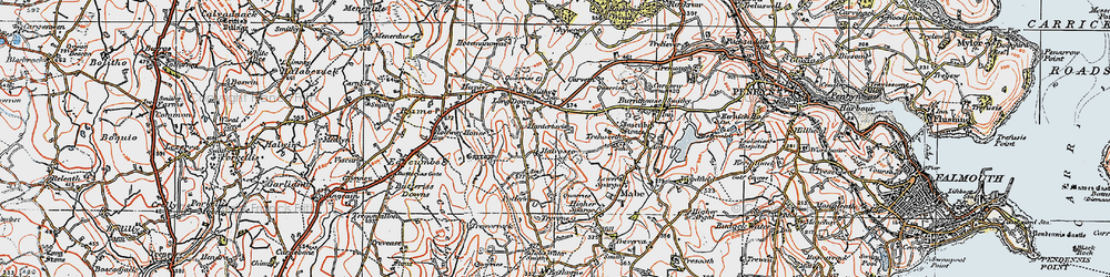 Old map of Halvosso in 1919