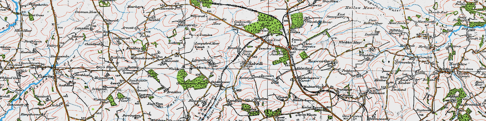 Old map of Halwill in 1919