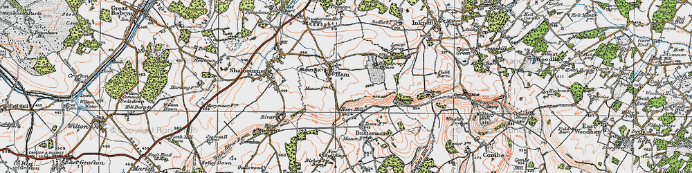 Old map of Ham in 1919