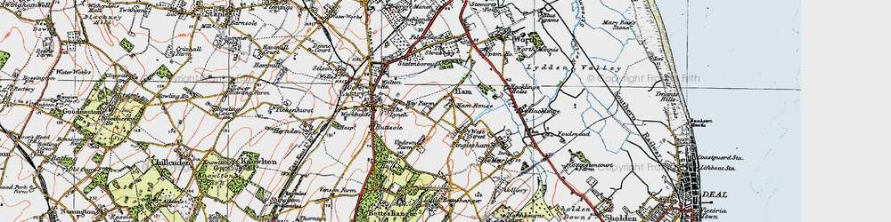 Old map of Ham in 1920