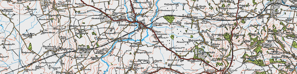 Old map of Ham Common in 1919