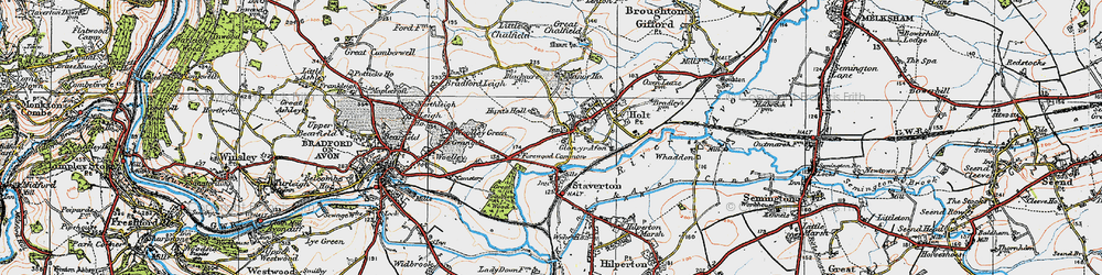 Old map of Ham Green in 1919