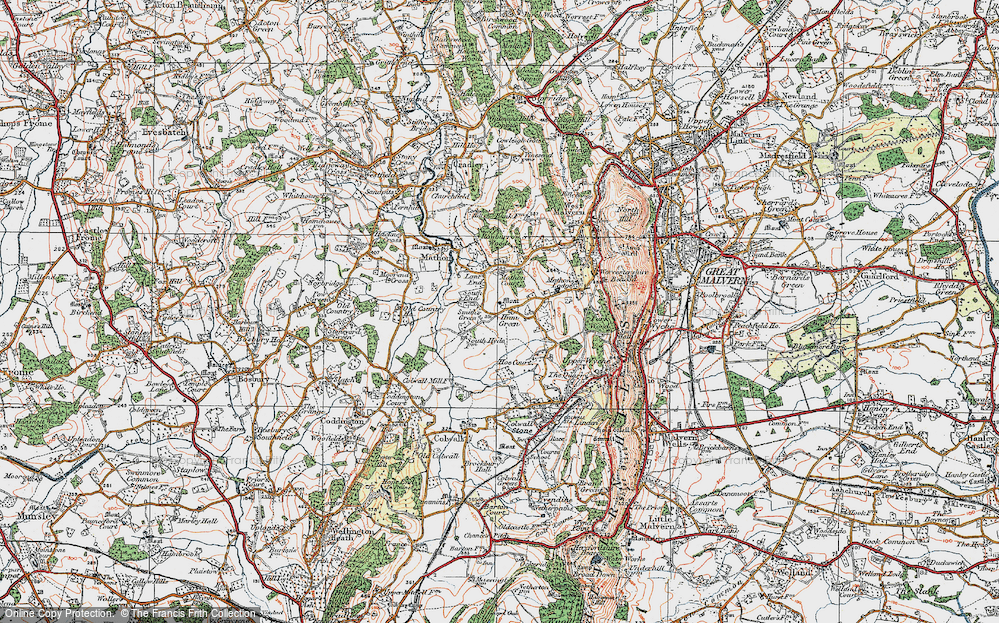 Old Map of Historic Map covering Lane End in 1920