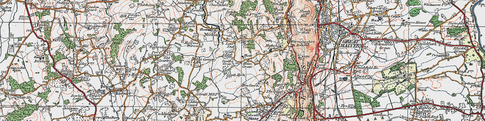 Old map of Ham Green in 1920