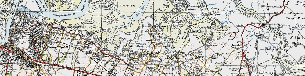 Old map of Bishop Spit in 1921