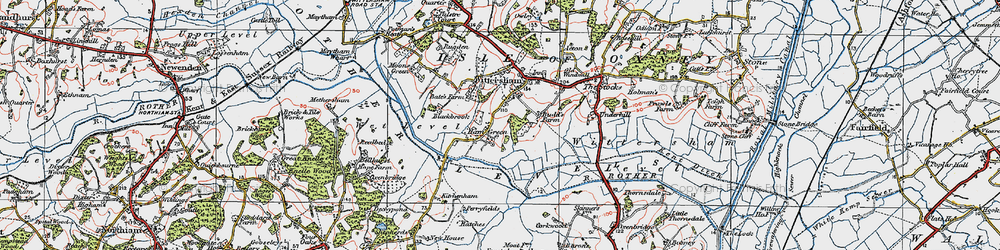 Old map of Ham Green in 1921