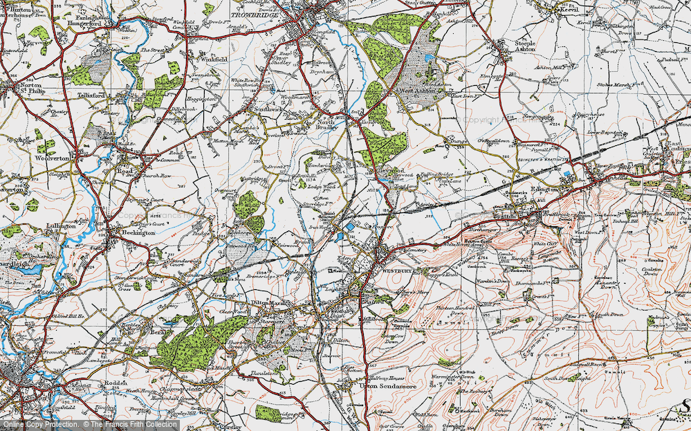 Old Map of Historic Map covering Biss Brook in 1919